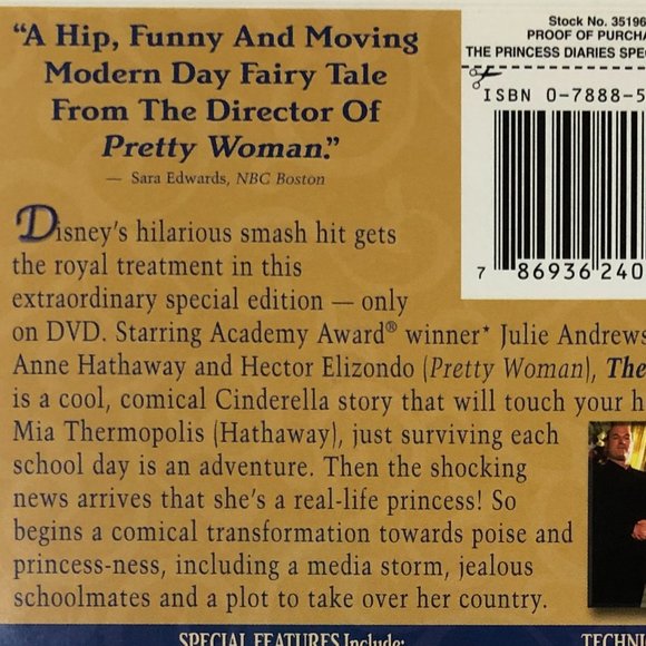 The Princess Diaries (Two-Disc Collectors Set)  Disney DVD - Picture 3 of 6